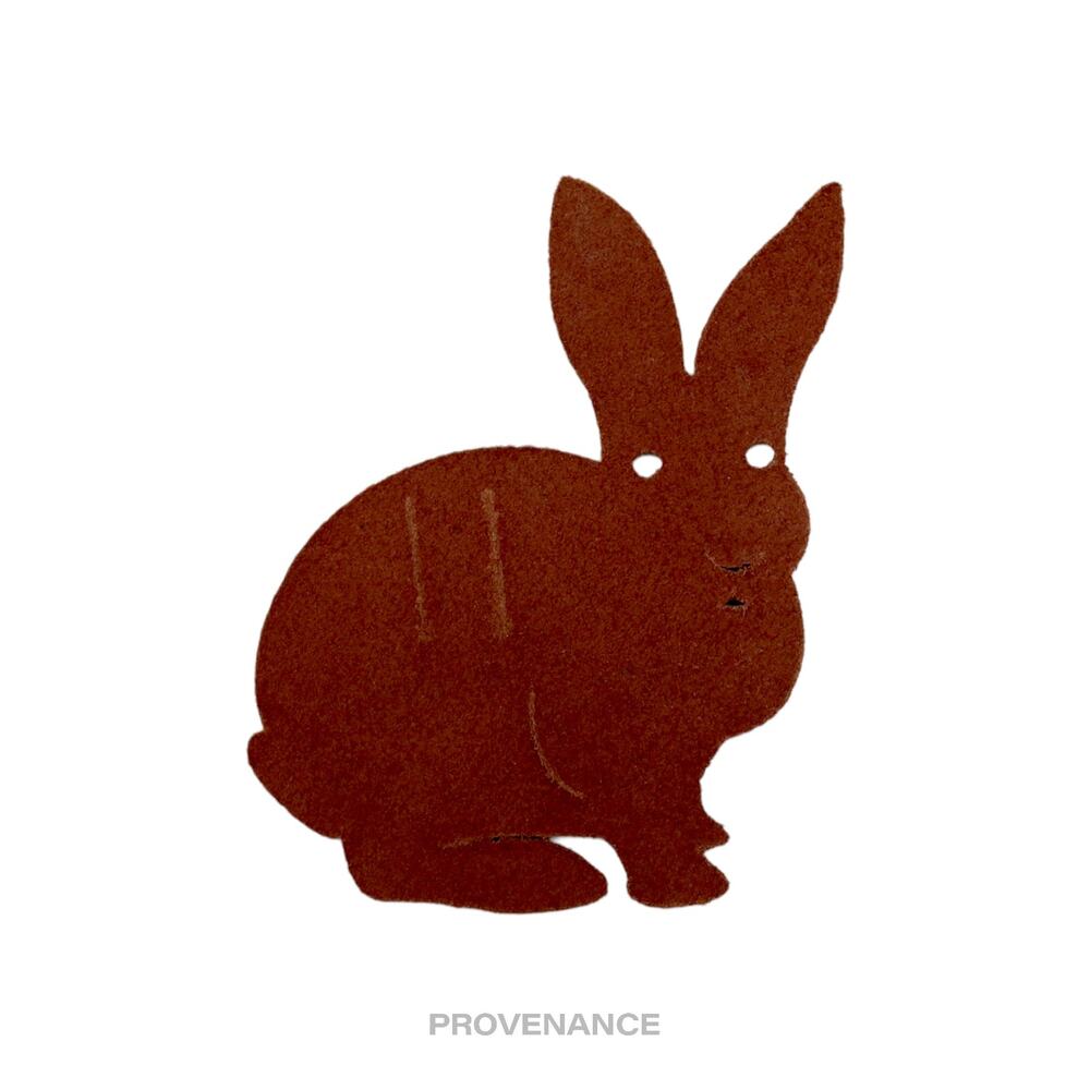Hermes Petit H Rabbit Ribbon Charm - Brown Leather View 2